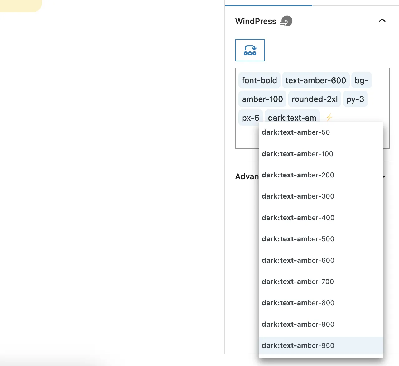 Autocomplete class names