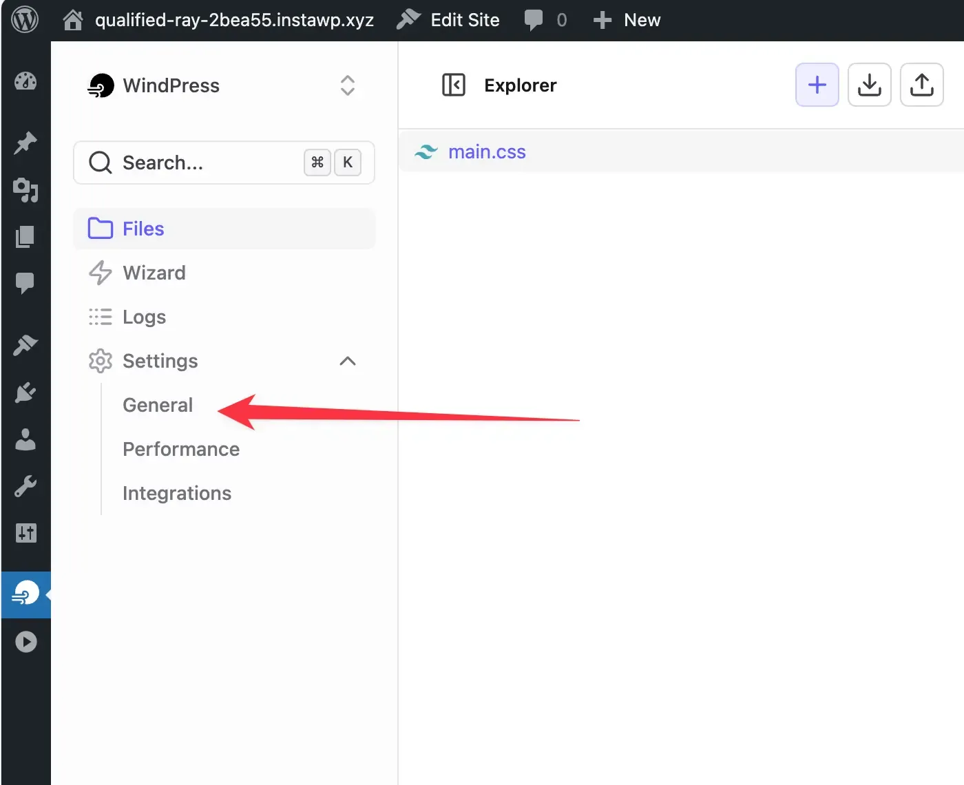 Switch to Settings tab