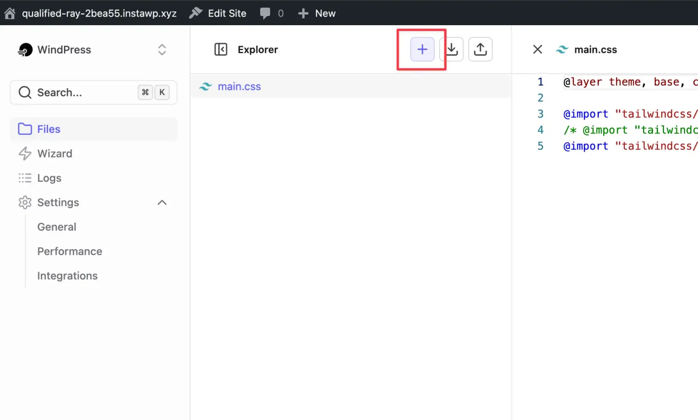 Click the (plus) button