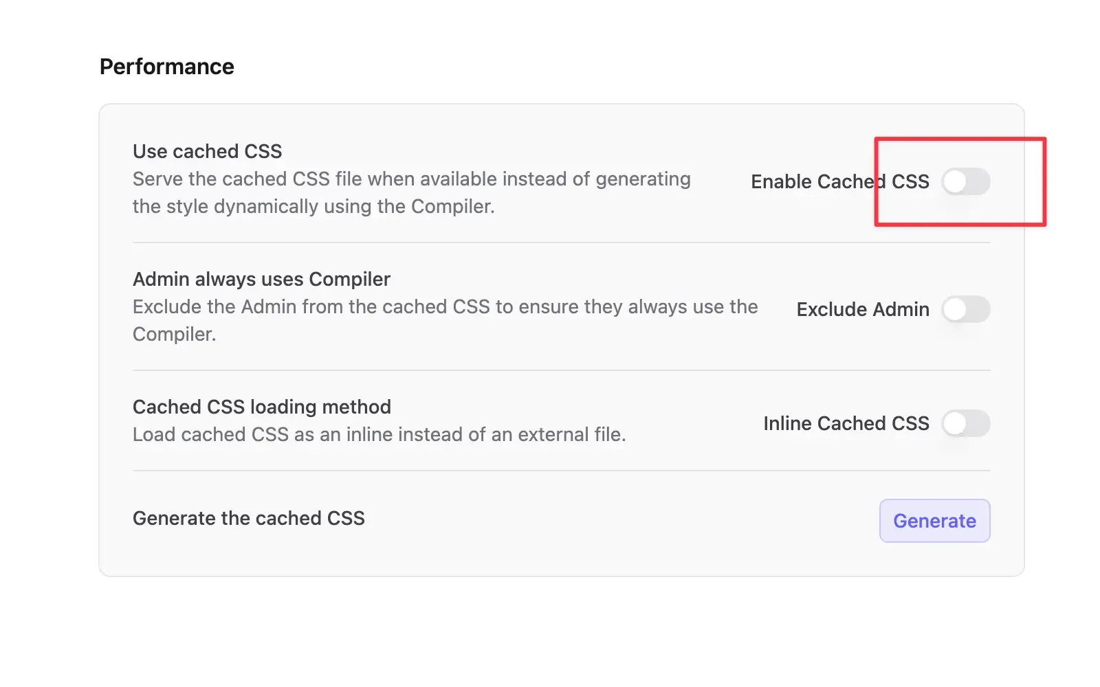 Select a CSS mode