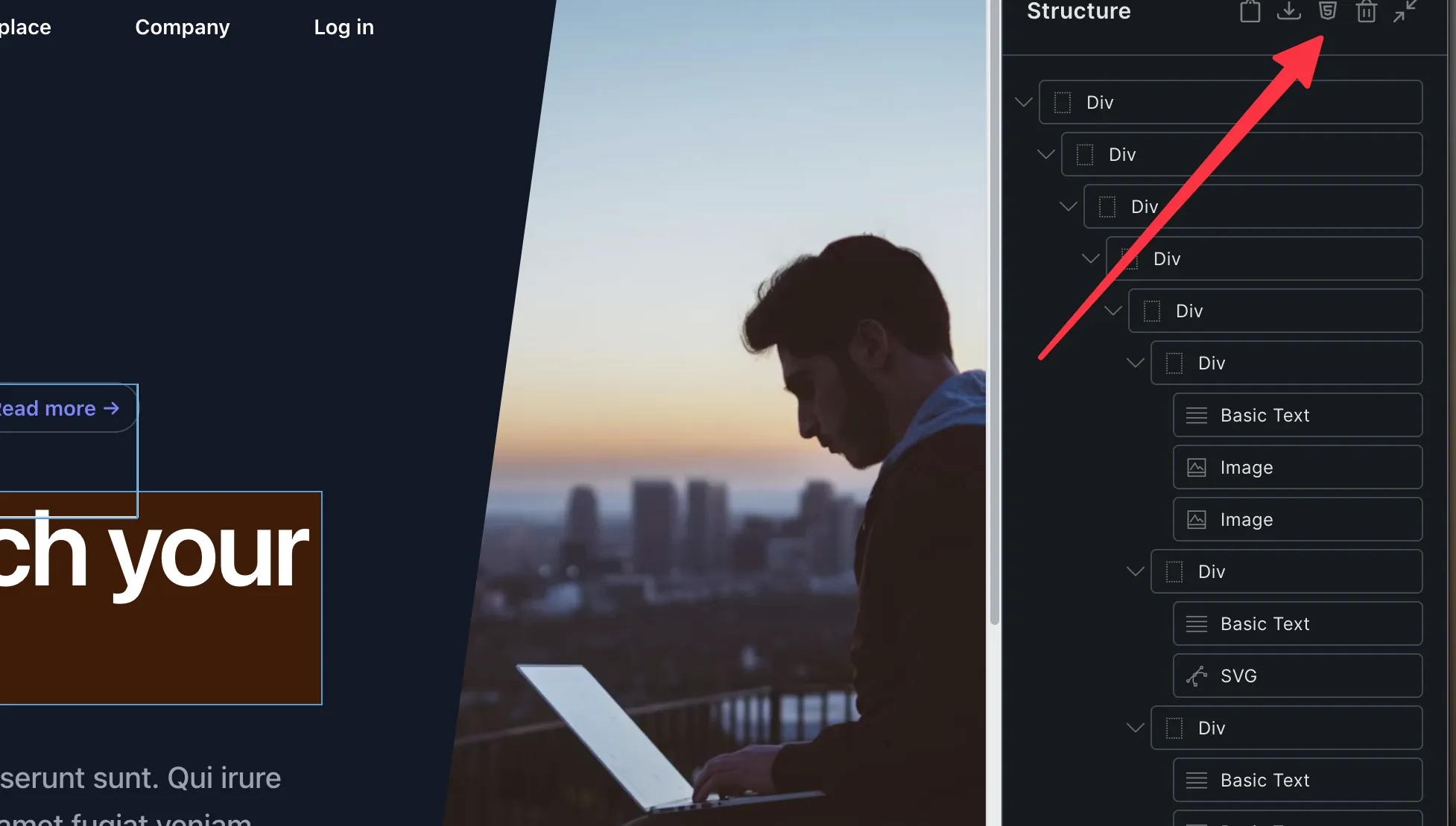 Paste HTML code into the Bricks editor